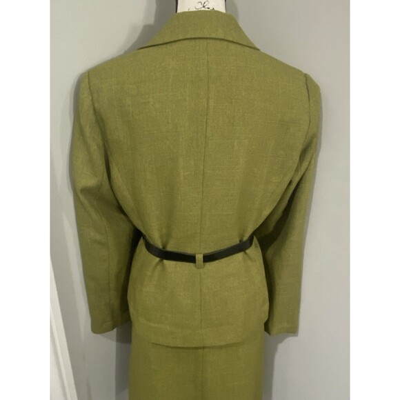 BLACKER Green 2-Piece Business/Career Jacket and Pleated Skirt Suit Size 10 - Picture 8 of 16